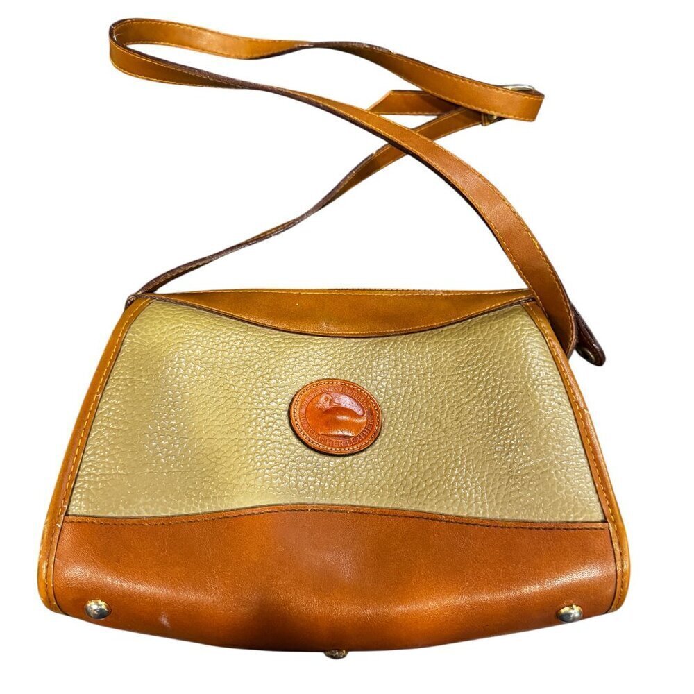 Vintage DOONEY & BOURKE Pebbled Taupe Leather Crossbody Bag - Made in USA - Picture 6 of 6